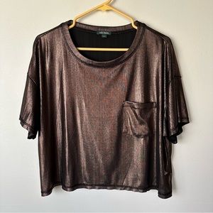 Metallic Bronze Crop Tee